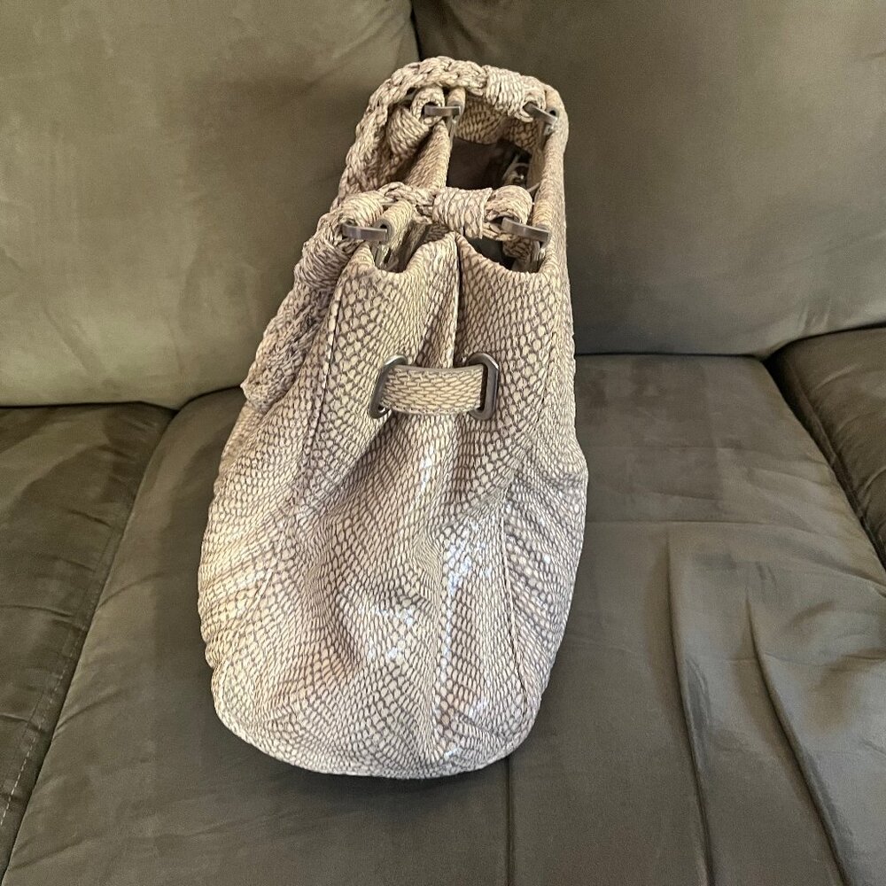 Cole Haan "Laury" Cobra Tote, Cream and Gray - Picture 12 of 14